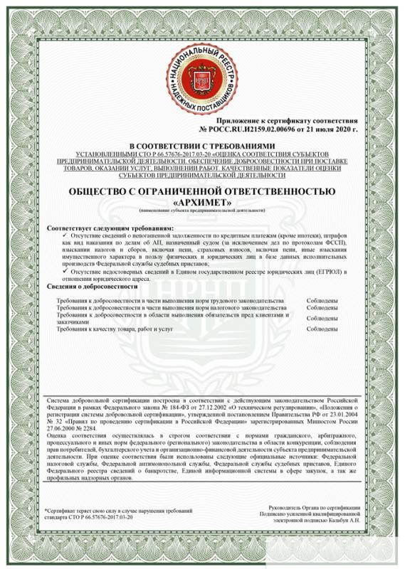 Сертификат о соответствии